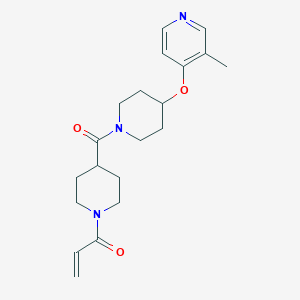 molecular formula C20H27N3O3 B2949575 1-[4-[4-(3-Methylpyridin-4-yl)oxypiperidine-1-carbonyl]piperidin-1-yl]prop-2-en-1-one CAS No. 2361772-52-1