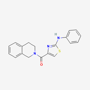 molecular formula C19H17N3OS B2949576 (3,4-dihydroisoquinolin-2(1H)-yl)(2-(phenylamino)thiazol-4-yl)methanone CAS No. 1172450-67-7