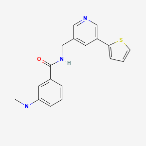 molecular formula C19H19N3OS B2949577 3-(dimethylamino)-N-((5-(thiophen-2-yl)pyridin-3-yl)methyl)benzamide CAS No. 2034347-97-0