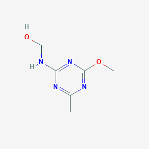 molecular formula C6H10N4O2 B2949579 [(4-methoxy-6-methyl-1,3,5-triazin-2-yl)amino]methanol CAS No. 161142-98-9