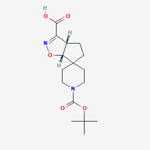 molecular formula C16H24N2O5 B2949595 Cis-1-(Tert-Butoxycarbonyl)-3A,4,5,6A-Tetrahydrospiro[Cyclopenta[D]Isoxazole-6,4-Piperidine]-3-Carboxylic Acid CAS No. 1273564-79-6