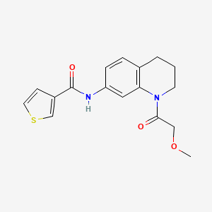 molecular formula C17H18N2O3S B2949601 N-(1-(2-methoxyacetyl)-1,2,3,4-tetrahydroquinolin-7-yl)thiophene-3-carboxamide CAS No. 1207005-14-8