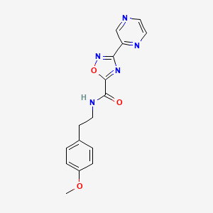 molecular formula C16H15N5O3 B2949609 N-(4-methoxyphenethyl)-3-(pyrazin-2-yl)-1,2,4-oxadiazole-5-carboxamide CAS No. 1235375-36-6