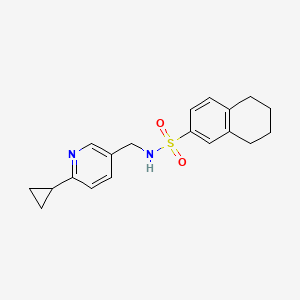 molecular formula C19H22N2O2S B2949611 N-[(6-cyclopropylpyridin-3-yl)methyl]-5,6,7,8-tetrahydronaphthalene-2-sulfonamide CAS No. 2097915-95-0