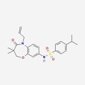 N-(5-allyl-3,3-dimethyl-4-oxo-2,3,4,5-tetrahydrobenzo[b][1,4]oxazepin-8-yl)-4-isopropylbenzenesulfonamide