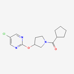 molecular formula C14H18ClN3O2 B2949626 (3-((5-氯嘧啶-2-基)氧基)吡咯烷-1-基)(环戊基)甲酮 CAS No. 2034575-22-7