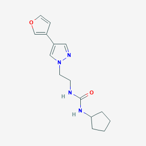 molecular formula C15H20N4O2 B2949630 1-cyclopentyl-3-(2-(4-(furan-3-yl)-1H-pyrazol-1-yl)ethyl)urea CAS No. 2034553-21-2