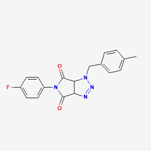 molecular formula C18H15FN4O2 B2949633 5-(4-fluorophenyl)-1-(4-methylbenzyl)-3a,6a-dihydropyrrolo[3,4-d][1,2,3]triazole-4,6(1H,5H)-dione CAS No. 1008254-10-1