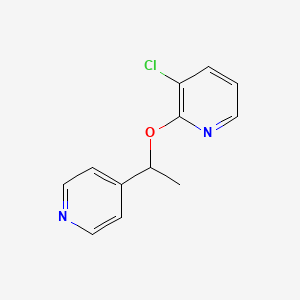 molecular formula C12H11ClN2O B2949636 3-Chloro-2-[1-(pyridin-4-yl)ethoxy]pyridine CAS No. 2201256-95-1