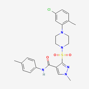 molecular formula C23H26ClN5O3S B2949648 N-ethyl-4-morpholin-4-yl[1]benzofuro[3,2-d]pyrimidine-2-carboxamide CAS No. 1189436-70-1