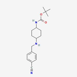 molecular formula C19H27N3O2 B2949649 tert-Butyl (1R*,4R*)-4-(4-cyanobenzylamino)cyclohexylcarbamate CAS No. 1286264-38-7