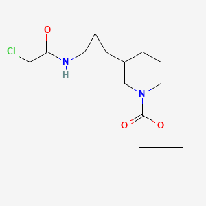 molecular formula C15H25ClN2O3 B2949651 Tert-butyl 3-[2-[(2-chloroacetyl)amino]cyclopropyl]piperidine-1-carboxylate CAS No. 2411230-15-2