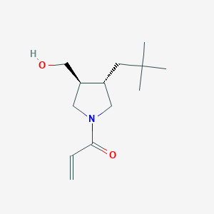 molecular formula C13H23NO2 B2949654 1-[(3S,4S)-3-(2,2-Dimethylpropyl)-4-(hydroxymethyl)pyrrolidin-1-yl]prop-2-en-1-one CAS No. 2305325-93-1