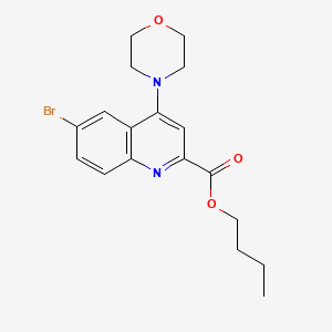 molecular formula C18H21BrN2O3 B2949656 Butyl 6-bromo-4-morpholinoquinoline-2-carboxylate CAS No. 887589-60-8