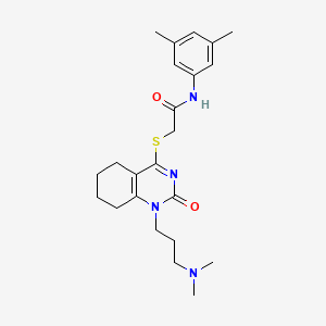 2-((1-(3-(dimethylamino)propyl)-2-oxo-1,2,5,6,7,8-hexahydroquinazolin-4-yl)thio)-N-(3,5-dimethylphenyl)acetamide