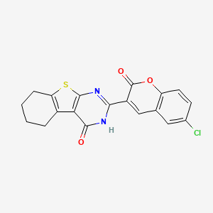 molecular formula C19H13ClN2O3S B2949665 2-(6-chloro-2-oxo-2H-chromen-3-yl)-5,6,7,8-tetrahydro[1]benzothieno[2,3-d]pyrimidin-4(3H)-one CAS No. 244626-67-3