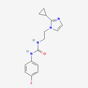 molecular formula C15H17FN4O B2949666 1-(2-(2-cyclopropyl-1H-imidazol-1-yl)ethyl)-3-(4-fluorophenyl)urea CAS No. 2034452-44-1