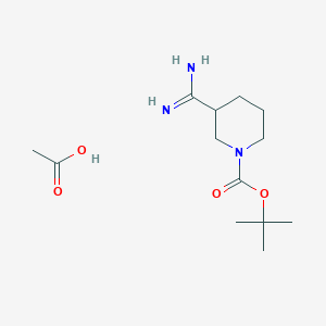 molecular formula C13H25N3O4 B2949667 Acetic acid;tert-butyl 3-carbamimidoylpiperidine-1-carboxylate CAS No. 2138127-03-2