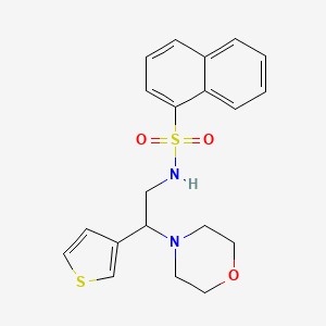 molecular formula C20H22N2O3S2 B2949669 N-(2-morpholino-2-(thiophen-3-yl)ethyl)naphthalene-1-sulfonamide CAS No. 946357-22-8