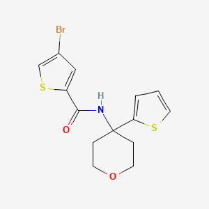 4-bromo-N-(4-(thiophen-2-yl)tetrahydro-2H-pyran-4-yl)thiophene-2-carboxamide