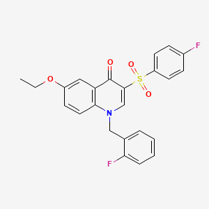 molecular formula C24H19F2NO4S B2949693 6-Ethoxy-1-[(2-fluorophenyl)methyl]-3-(4-fluorophenyl)sulfonylquinolin-4-one CAS No. 866810-18-6