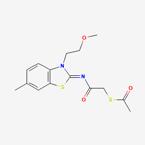 (Z)-S-(2-((3-(2-methoxyethyl)-6-methylbenzo[d]thiazol-2(3H)-ylidene)amino)-2-oxoethyl) ethanethioate