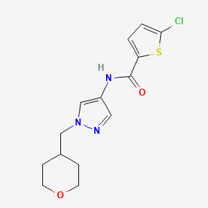 molecular formula C14H16ClN3O2S B2949709 5-chloro-N-(1-((tetrahydro-2H-pyran-4-yl)methyl)-1H-pyrazol-4-yl)thiophene-2-carboxamide CAS No. 1705097-85-3