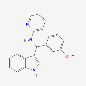 molecular formula C22H21N3O B2949715 N-[(3-methoxyphenyl)(2-methyl-1H-indol-3-yl)methyl]pyridin-2-amine CAS No. 618405-34-8