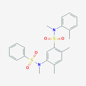 molecular formula C23H26N2O4S2 B2949720 N,2,4-trimethyl-5-(N-methylphenylsulfonamido)-N-(o-tolyl)benzenesulfonamide CAS No. 900137-07-7