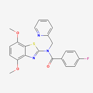N-(4,7-dimethoxybenzo[d]thiazol-2-yl)-4-fluoro-N-(pyridin-2-ylmethyl)benzamide