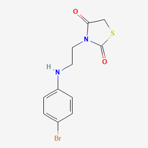 molecular formula C11H11BrN2O2S B2949723 3-{2-[(4-Bromophenyl)amino]ethyl}-1,3-thiazolidine-2,4-dione CAS No. 919726-31-1