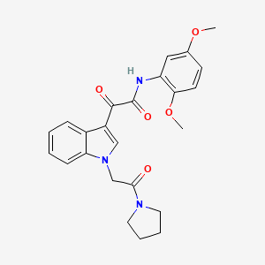 molecular formula C24H25N3O5 B2949729 N-(2,5-dimethoxyphenyl)-2-oxo-2-(1-(2-oxo-2-(pyrrolidin-1-yl)ethyl)-1H-indol-3-yl)acetamide CAS No. 872854-81-4