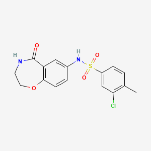 3-chloro-4-methyl-N-(5-oxo-2,3,4,5-tetrahydrobenzo[f][1,4]oxazepin-7-yl)benzenesulfonamide