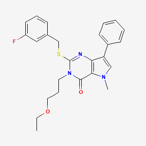 3-(3-ethoxypropyl)-2-((3-fluorobenzyl)thio)-5-methyl-7-phenyl-3H-pyrrolo[3,2-d]pyrimidin-4(5H)-one