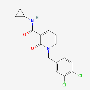 molecular formula C16H14Cl2N2O2 B2949745 N-cyclopropyl-1-(3,4-dichlorobenzyl)-2-oxo-1,2-dihydro-3-pyridinecarboxamide CAS No. 338783-55-4