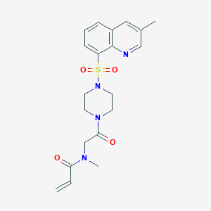 molecular formula C20H24N4O4S B2949750 N-Methyl-N-[2-[4-(3-methylquinolin-8-yl)sulfonylpiperazin-1-yl]-2-oxoethyl]prop-2-enamide CAS No. 2361745-49-3