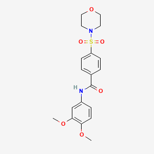 molecular formula C19H22N2O6S B2949753 N-(3,4-dimethoxyphenyl)-4-(morpholinosulfonyl)benzamide CAS No. 750603-80-6