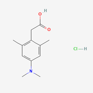 molecular formula C12H18ClNO2 B2949759 2-[4-(Dimethylamino)-2,6-dimethylphenyl]acetic acid hydrochloride CAS No. 1909326-09-5
