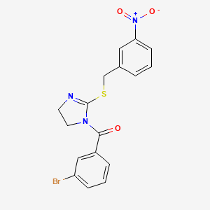 (3-Bromophenyl)-[2-[(3-nitrophenyl)methylsulfanyl]-4,5-dihydroimidazol-1-yl]methanone