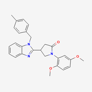 molecular formula C27H27N3O3 B2949766 1-(2,5-dimethoxyphenyl)-4-[1-(4-methylbenzyl)-1H-benzimidazol-2-yl]pyrrolidin-2-one CAS No. 847397-29-9