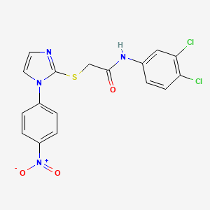 N-(3,4-dichlorophenyl)-2-((1-(4-nitrophenyl)-1H-imidazol-2-yl)thio)acetamide