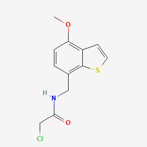 molecular formula C12H12ClNO2S B2949772 2-Chloro-N-[(4-methoxy-1-benzothiophen-7-yl)methyl]acetamide CAS No. 2411308-55-7