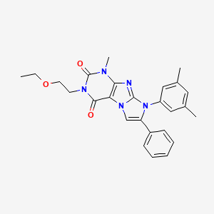 molecular formula C26H27N5O3 B2949777 8-(3,5-dimethylphenyl)-3-(2-ethoxyethyl)-1-methyl-7-phenyl-1H-imidazo[2,1-f]purine-2,4(3H,8H)-dione CAS No. 896293-27-9