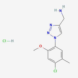 molecular formula C11H14Cl2N4O B2949787 [1-(4-Chloro-2-methoxy-5-methylphenyl)triazol-4-yl]methanamine;hydrochloride CAS No. 2380171-52-6