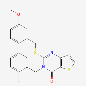 3-(2-fluorobenzyl)-2-[(3-methoxybenzyl)sulfanyl]thieno[3,2-d]pyrimidin-4(3H)-one