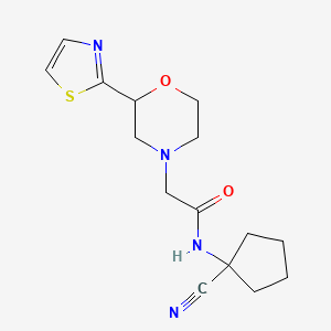 molecular formula C15H20N4O2S B2949792 N-(1-cyanocyclopentyl)-2-[2-(1,3-thiazol-2-yl)morpholin-4-yl]acetamide CAS No. 1795518-89-6