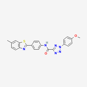 molecular formula C23H18N6O2S B2949804 2-(4-methoxyphenyl)-N-(4-(6-methylbenzo[d]thiazol-2-yl)phenyl)-2H-tetrazole-5-carboxamide CAS No. 1396758-13-6