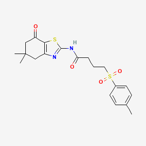N-(5,5-dimethyl-7-oxo-4,5,6,7-tetrahydrobenzo[d]thiazol-2-yl)-4-tosylbutanamide