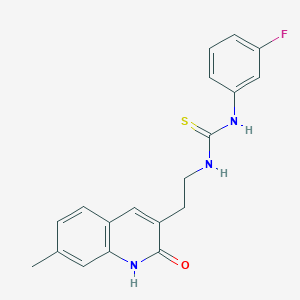 1-(3-Fluorophenyl)-3-(2-(7-methyl-2-oxo-1,2-dihydroquinolin-3-yl)ethyl)thiourea