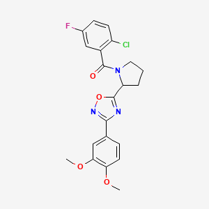 5-[1-(2-Chloro-5-fluorobenzoyl)pyrrolidin-2-yl]-3-(3,4-dimethoxyphenyl)-1,2,4-oxadiazole